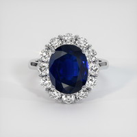 5.75 Ct. Blue Sapphire Ring, 14K White Gold 1