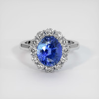 3.49 Ct. Sapphire Ring, 14K White Gold 1