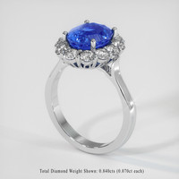 3.49 Ct. Sapphire Ring, 14K White Gold 2