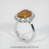13.75 Ct. Yellowish Brown Sapphire Ring, 14K White Gold 2
