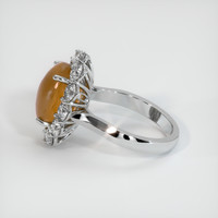13.75 Ct. Yellowish Brown Sapphire Ring, 14K White Gold 4