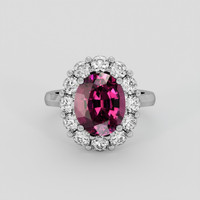 3.84 Ct. Purplish Pink Rhodolite Garnet Ring, 14K White Gold 1