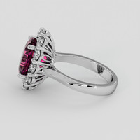 3.84 Ct. Purplish Pink Rhodolite Garnet Ring, 14K White Gold 4