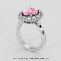 2.78 Ct. Pink Malaya Garnet Ring, 14K White Gold 2