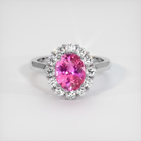 2.21 Ct. Pink Sapphire Ring, 14K White Gold 1