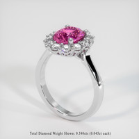 2.21 Ct. Pink Sapphire Ring, 14K White Gold 2