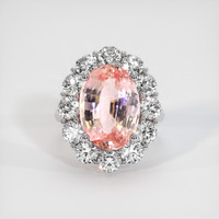 9.05 Ct. Padparadscha Sapphire Ring, 14K White Gold 1