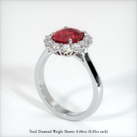 2.31 Ct. Ruby Ring, 14K White Gold 2