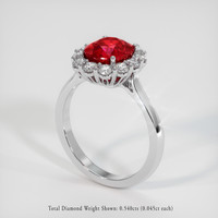 3.00 Ct. Ruby Ring, 14K White Gold 2