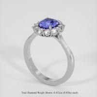 1.50 Ct. Purplish Blue Sapphire Ring, 14K White Gold 2