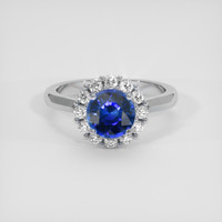 1.56 Ct. Blue Sapphire Ring, 14K White Gold 1