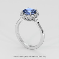 1.55 Ct. Blue Sapphire Ring, 14K White Gold 2