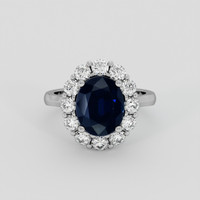 3.14 Ct. Blue Sapphire Ring, 14K White Gold 1