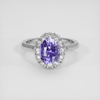 2.17 Ct. Purple Sapphire Ring, 14K White Gold 1