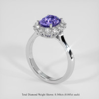 2.17 Ct. Purple Sapphire Ring, 14K White Gold 2