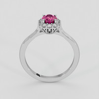 0.85 Ct. Reddish Pink Sapphire Ring, 14K White Gold 3