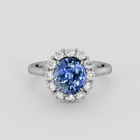 2.49 Ct. Blue Sapphire Ring, 14K White Gold 1
