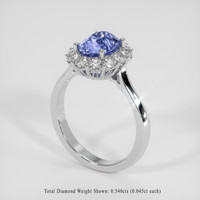 1.92 Ct. Blue Sapphire Ring, 14K White Gold 2