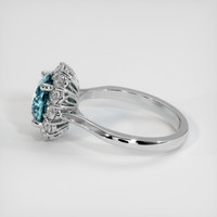 2.55 Ct. Greenish Blue Sapphire Ring, 14K White Gold 4
