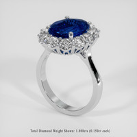 4.18 Ct. Blue Sapphire Ring, 14K White Gold 2