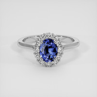 1.02 Ct. Blue Sapphire Ring, 14K White Gold 1