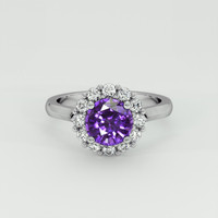1.55 Ct. Purple Sapphire Ring, 14K White Gold 1