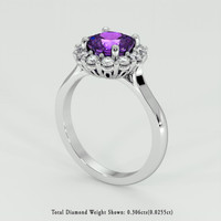 1.55 Ct. Purple Sapphire Ring, 14K White Gold 2