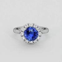 3.04 Ct. Blue Sapphire Ring, 14K White Gold 1