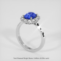 2.51 Ct. Blue Sapphire Ring, 14K White Gold 2