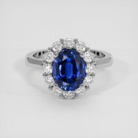 3.01 Ct. Blue Sapphire Ring, 14K White Gold 1