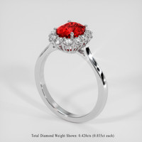 1.57 Ct. Reddish Orange Sapphire Ring, 14K White Gold 2