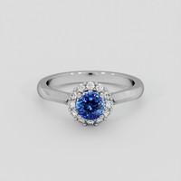0.99 Ct. Blue Sapphire Ring, 14K White Gold 1