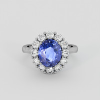 4.56 Ct. Blue Sapphire Ring, 14K White Gold 1