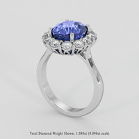 4.56 Ct. Blue Sapphire Ring, 14K White Gold 2