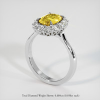 1.70 Ct. Yellow Sapphire Ring, 14K White Gold 2