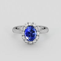 1.76 Ct. Blue Sapphire Ring, 14K White Gold 1