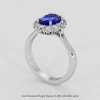 1.76 Ct. Blue Sapphire Ring, 14K White Gold 2