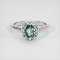 0.84 Ct. Sapphire Ring, 14K White Gold 1