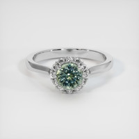 0.90 Ct. Sapphire Ring, 14K White Gold 1