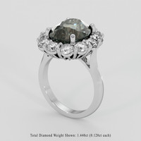 5.69 Ct. Greenish Brown Sapphire Ring, 14K White Gold 2