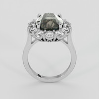 5.69 Ct. Greenish Brown Sapphire Ring, 14K White Gold 3