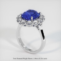 5.70 Ct. Sapphire Ring, 18K White Gold 2