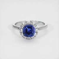 2.04 Ct. Sapphire Ring, 18K White Gold 1