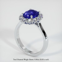 3.54 Ct. Color Change Sapphire Ring, 18K White Gold 2