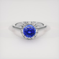 1.61 Ct. Blue Sapphire Ring, 18K White Gold 1