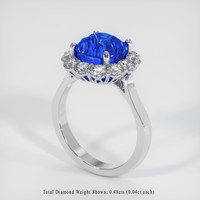 4.05 Ct. Sapphire Ring, 18K White Gold 2