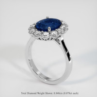 3.02 Ct. Sapphire Ring, 18K White Gold 2