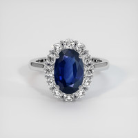 2.80 Ct. Sapphire Ring, 18K White Gold 1