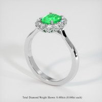 0.91 Ct. Emerald Ring, 18K White Gold 2