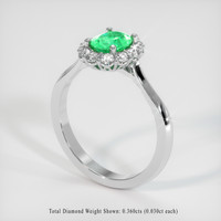 0.70 Ct. Emerald Ring, 18K White Gold 2